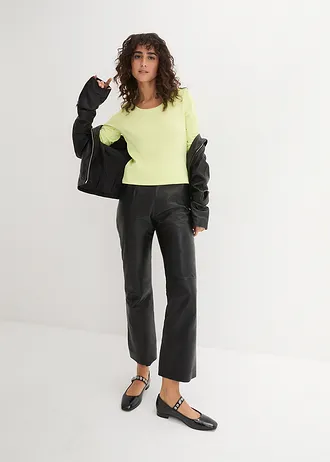 T-shirt manches longues 100% coton, Couleur: vert menthe