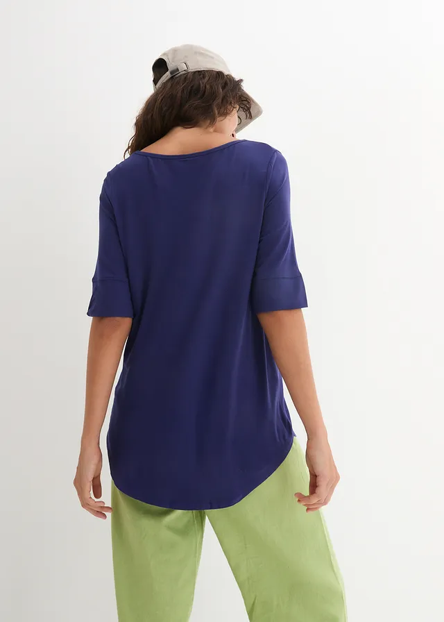 Longshirt van zachte viscose, Kleur: middernachtblauw
