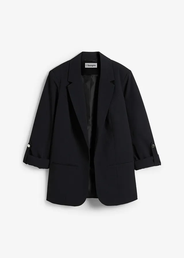 Oversized blazer, Kleur: zwart