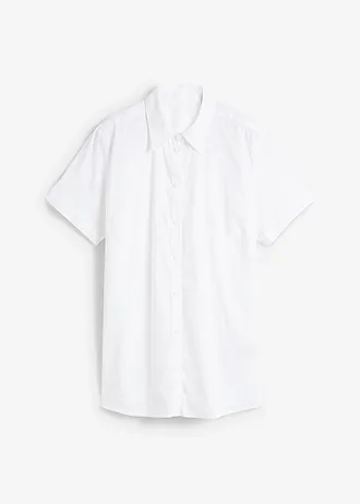 Getailleerde stretch blouse met korte mouwen van een katoenmix