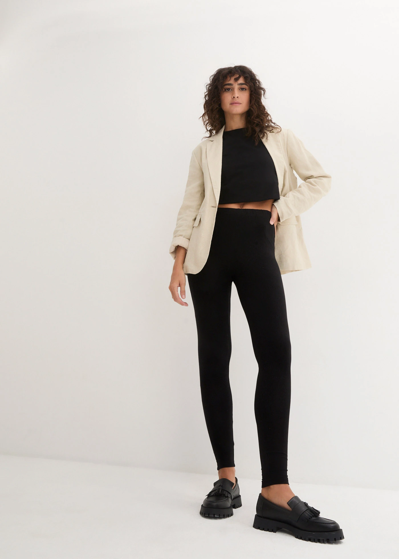 Legging (2 db-os csomag) • fekete/sötétkék • bonprix áruház