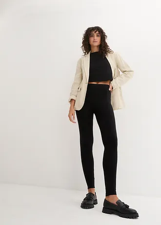 Lot de 2 leggings, Couleur: noir + bleu foncé