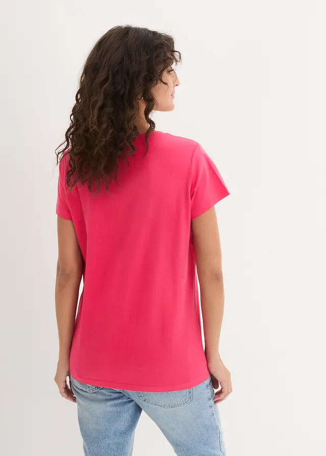 Lot de 5 T-shirts col rond • rose hibiscus + gris clair chiné + blanc + bleu foncé + noir • product-page.page-title-suffix