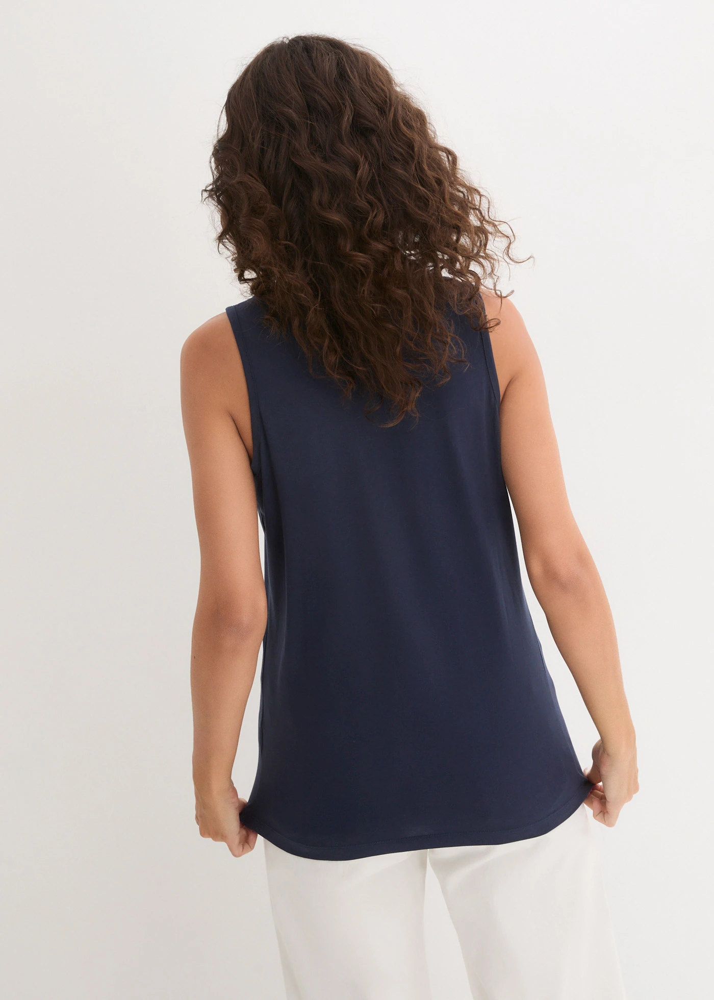 Katoenen longtop (set van 5) • hibiscuspink+lichtgrijs gemêleerd+wit+zwart+donkerblauw • bonprix online shop