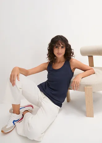 Dlouhý top z čisté bavlny (5 ks v balení) • ibiškově pink + světle šedý melír + bílá + černá + tmavě modrá • bonprix obchod