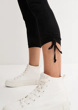 Capri legíny s nařasením (2 ks v balení) • bílá + černá • bonprix obchod