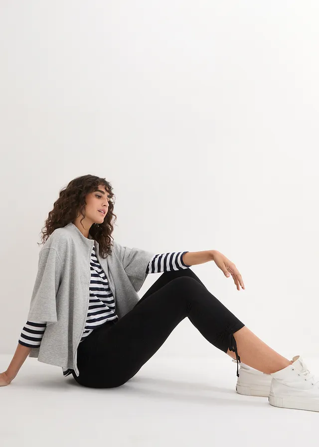 Lot de 2 leggings corsaire avec fronces • blanc + noir • product-page.page-title-suffix