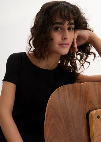 Jersey jurk met biologisch katoen • zwart • bonprix online shop