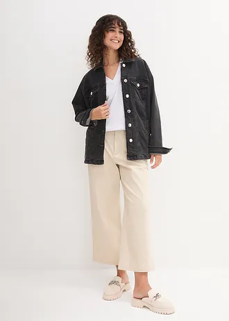 Wijd longshirt met V-hals, korte mouw  (set van 5), Kleur: zwart + zwart + zwart + wit + wit