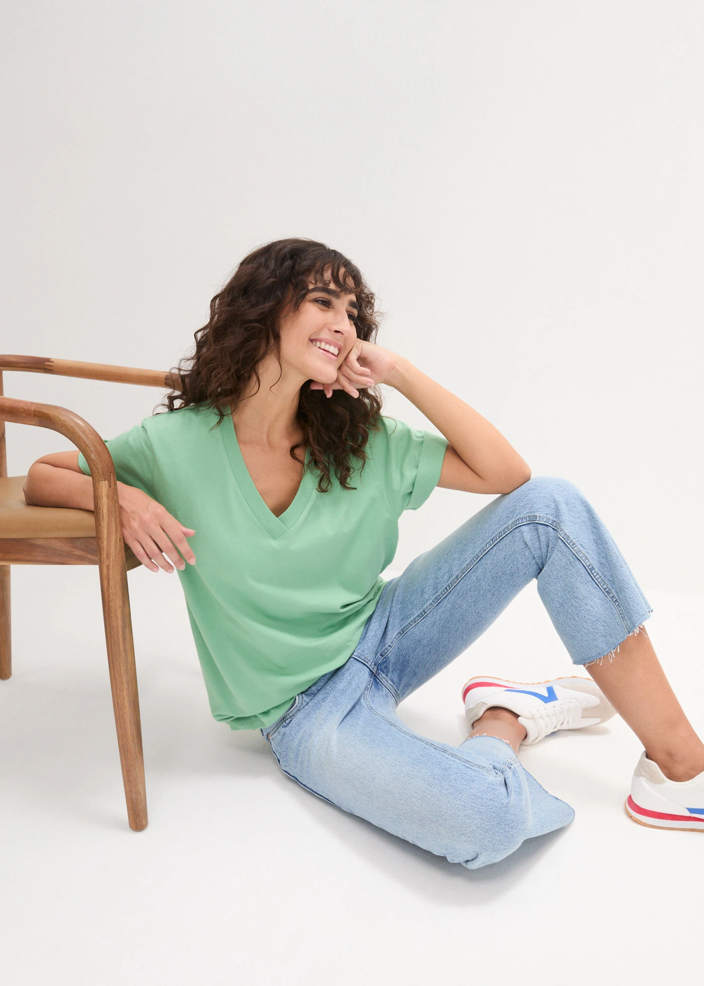 Długi T-shirt (5 szt.) • kremowy jasnoróżowy+kremowy bez+ miętowy+kremowy limonkowy+ciemnoniebieski • sklep bonprix