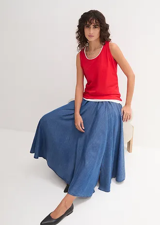Longtop (set van 5) • aardbeirood+wit+lichtgrijs gemêleerd+donkerblauw+zwart • bonprix online shop