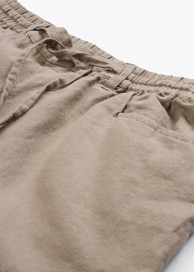 Bermuda met linnen • taupe • product-page.page-title-suffix