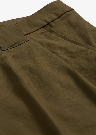 Strečové chino kalhoty, barva: tmavě olivová