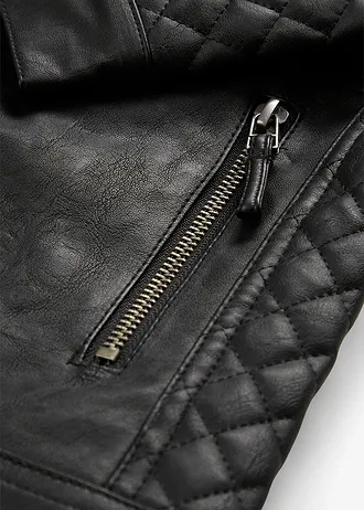 Motorkářská bunda z umělé kůže • černá • bonprix obchod