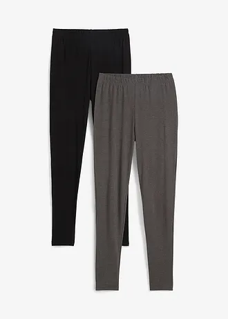 Legging (set van 2) • antraciet gemêleerd+zwart • bonprix online shop