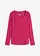 Katoenen longsleeve met ronde hals, Kleur: donkerpink