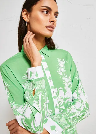 Blouse van soepele viscose • meigroen/wit gedessineerd • bonprix online shop