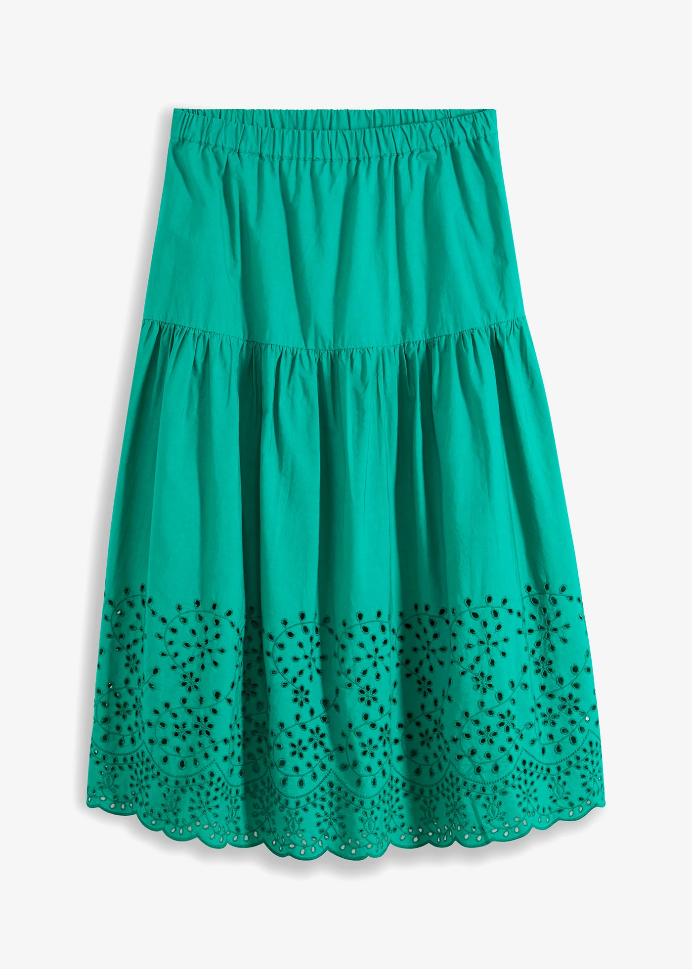 Midirok van puur katoen met broderie anglaise • mintgroen • bonprix online shop