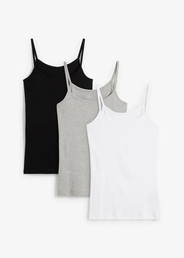 Top met spaghettibandjes (set van 3)