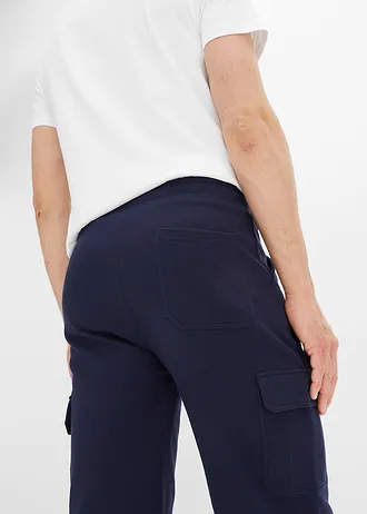 Bermuda cargo long en sweat 100% coton, regular • bleu foncé • Boutique bonprix