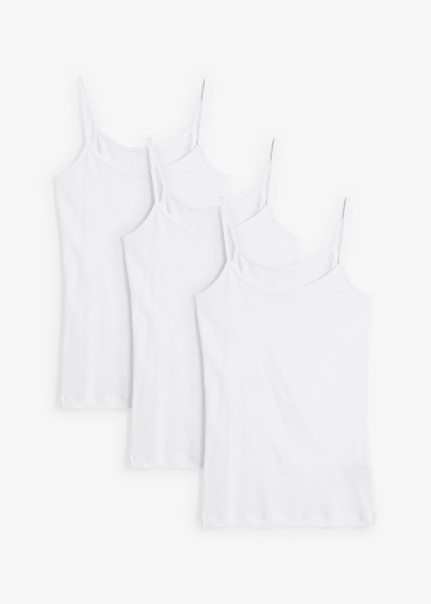 Top met spaghettibandjes (set van 3) • wit+wit+wit • bonprix online shop