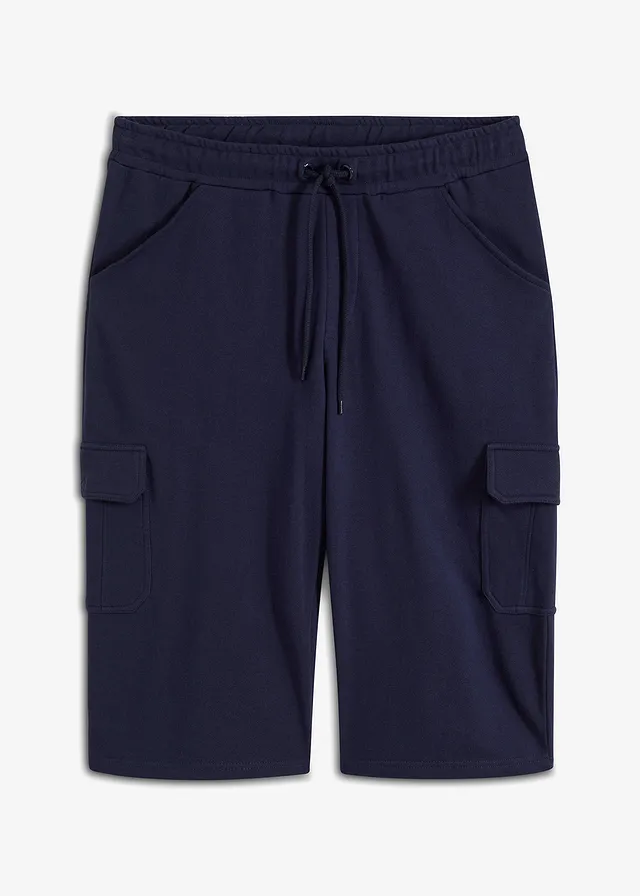 Bermude casual lungi în stil cargo din bumbac 100%, regular fit