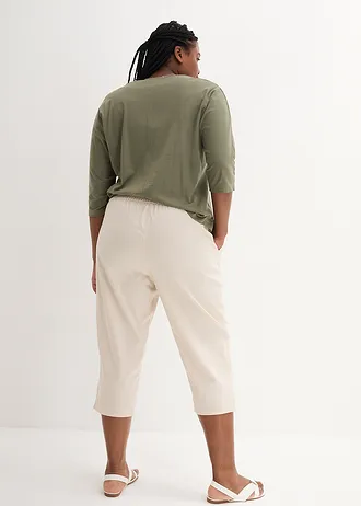 Mrkváče ze směsi lnu a bavlny, barva: šedobéžová