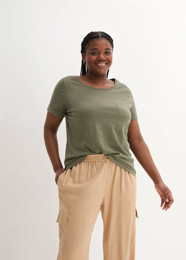T-shirt 100% coton, Couleur: olive