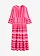 Maxi jurk van soepele viscose, Kleur: rood/pink met print