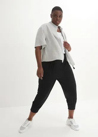 Loungewear háremnadrág capri hosszban, szín: fekete