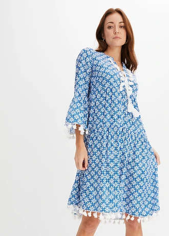 Tuniekjurk van zachte viscose • blauw-wolwit gedessineerd • bonprix online shop