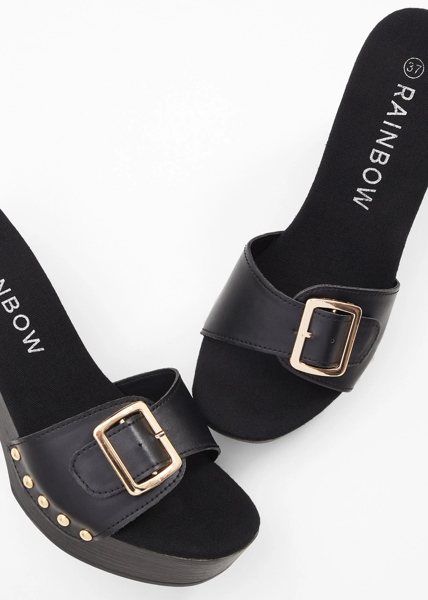 Slippers met decoratieve studs • zwart • bonprix online shop
