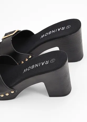 Klapki z ozdobnymi ćwiekami • czarny • sklep bonprix