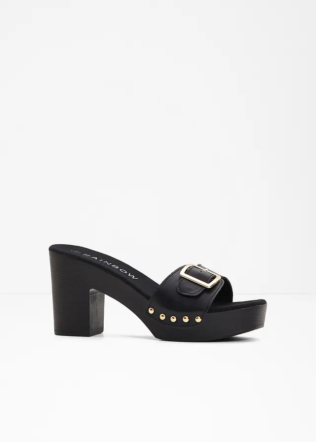 Slippers met decoratieve studs • zwart • bonprix online shop
