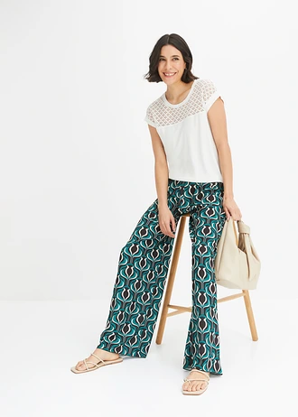 Shirt in een zachte viscosemix, Kleur: wolwit