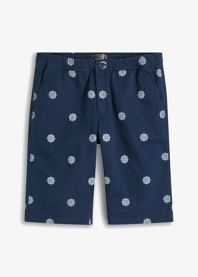 Chino bermuda, regular fit • donkerblauw gedessineerd • bonprix online shop