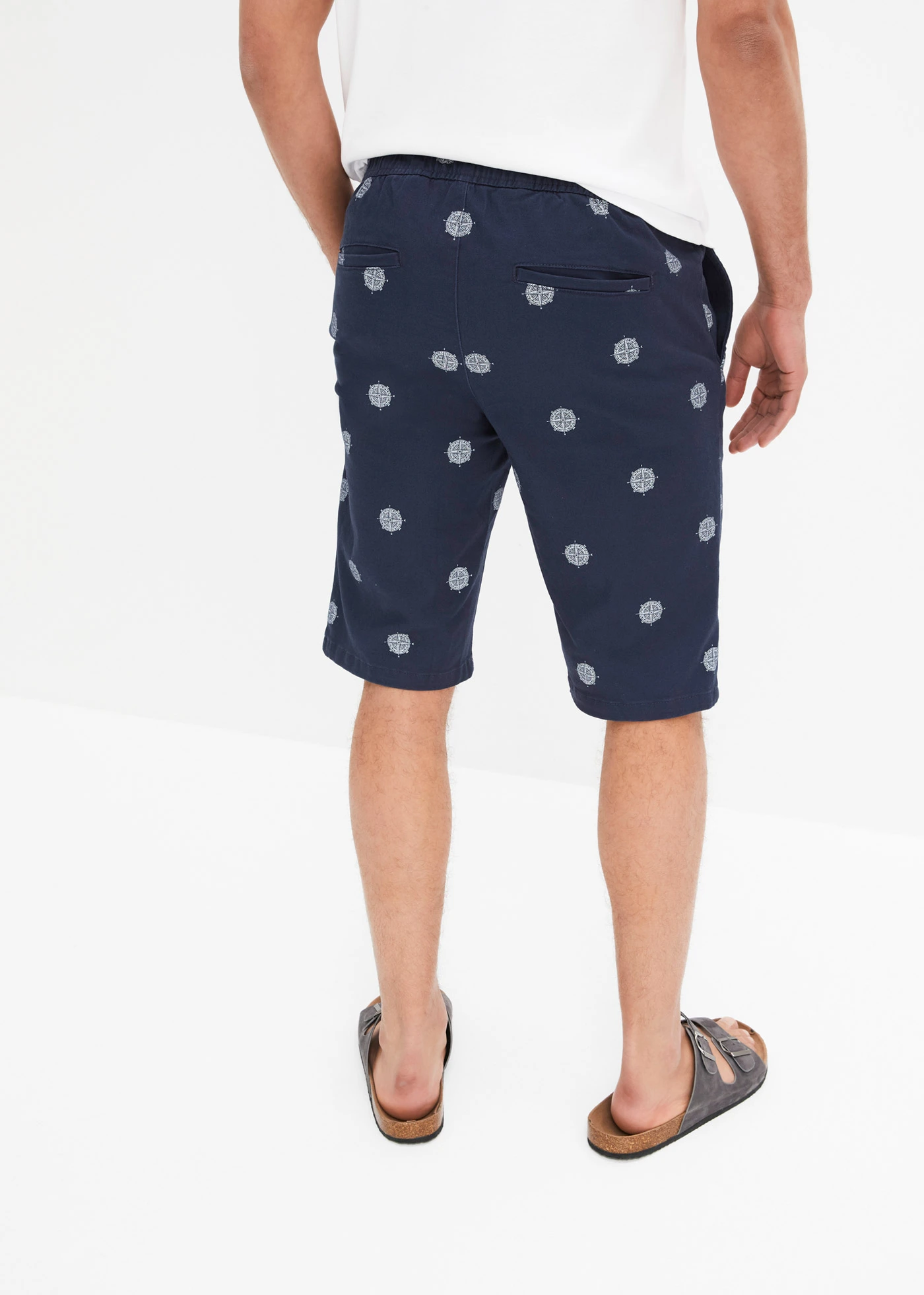 Chino bermuda, regular fit • donkerblauw gedessineerd • bonprix online shop