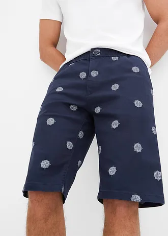 Chino bermuda, regular fit • donkerblauw gedessineerd • bonprix online shop