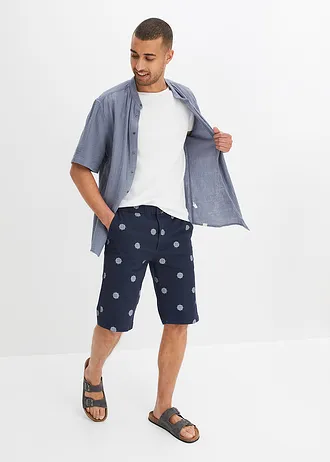 Chino bermuda, regular fit • donkerblauw gedessineerd • bonprix online shop