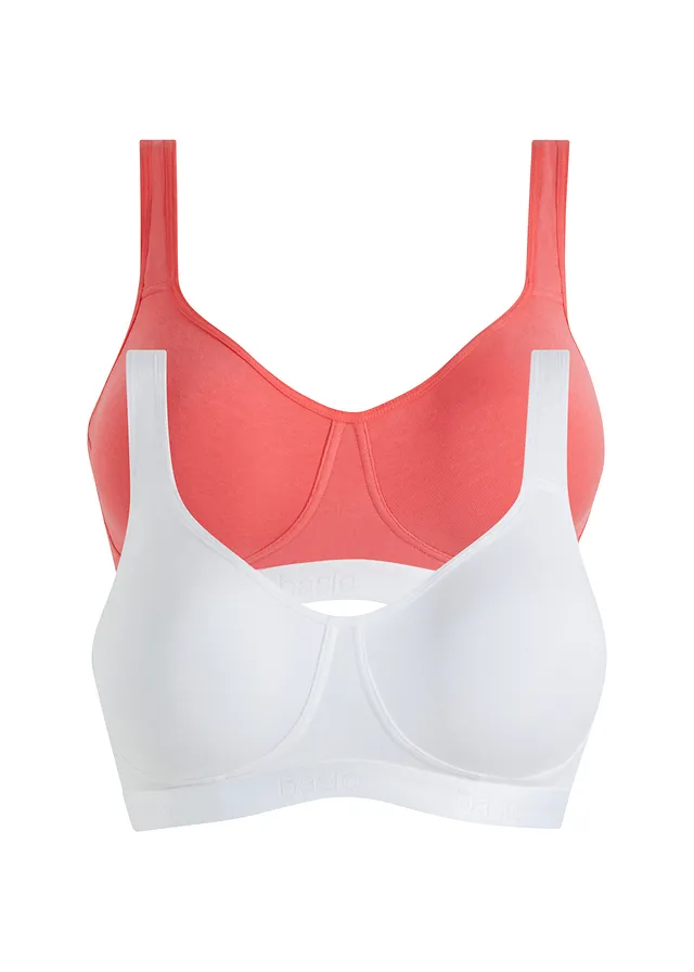 Sutien invizibil fără armătură cu din bumbac organic (set/2 buc.)