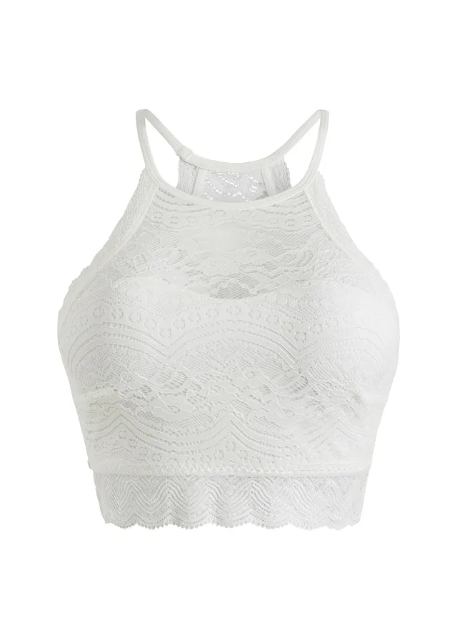 Bralette van sierlijk kant • wolwit • bonprix online shop
