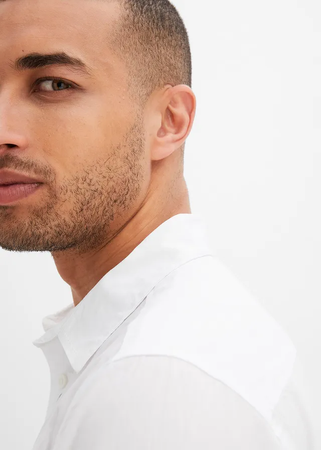 Stretch overhemd, slim fit • wit • product-page.page-title-suffix
