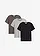 T-shirt (set van 3), Kleur: antraciet gemêleerd + lichtgrijs gemêleerd + zwart