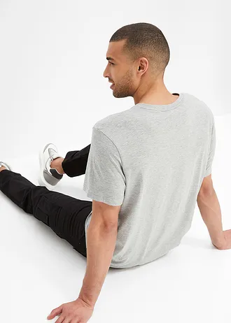 Tricou (set/3 buc.) • gri-antracit marmorat + gri deschis marmorat + negru • magazin bonprix