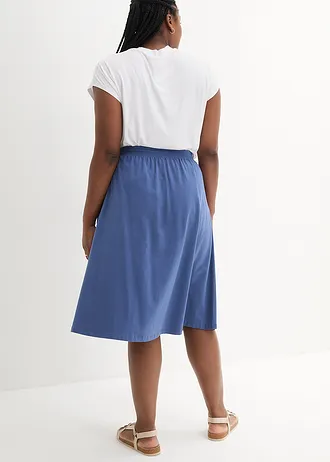 Fustă din jerse din amestec de bumbac, culoare: indigo deschis