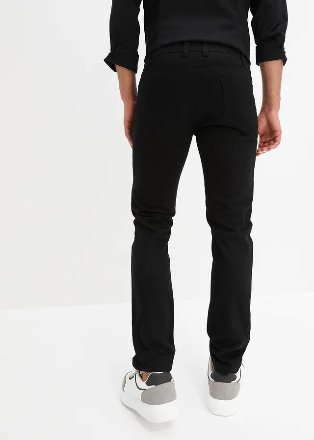 Jean slim, droit, Couleur: noir