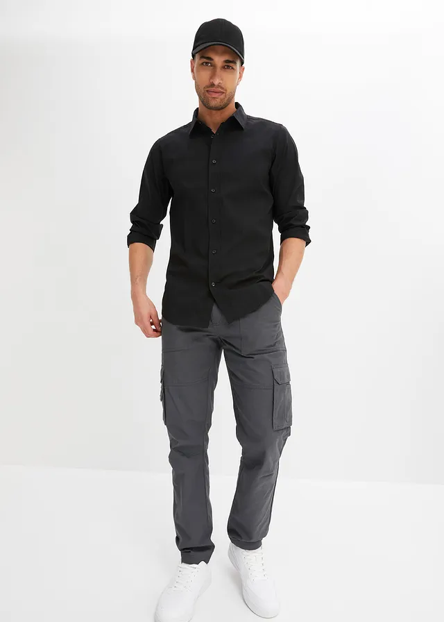 Chemise habillée extensible, slim • noir • product-page.page-title-suffix