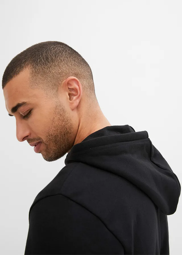 Mikina s kapucí a zipem, střih Regular Fit • černá • bonprix obchod