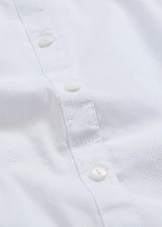 Getailleerde stretch blouse met korte mouwen van een katoenmix • wit • product-page.page-title-suffix