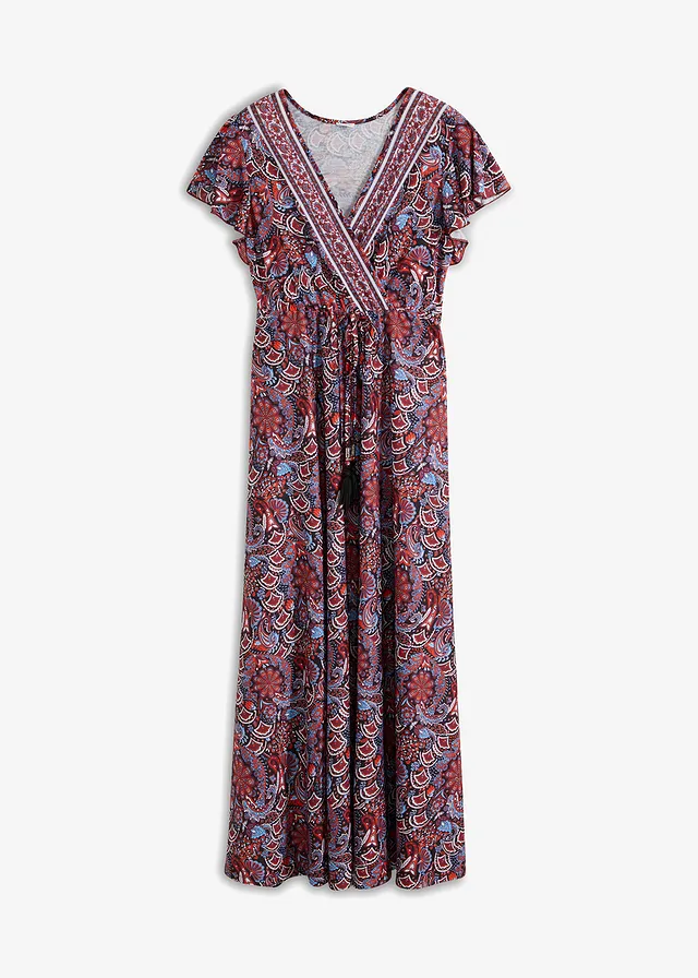 Rochie maxi din jerse cu imprimeu